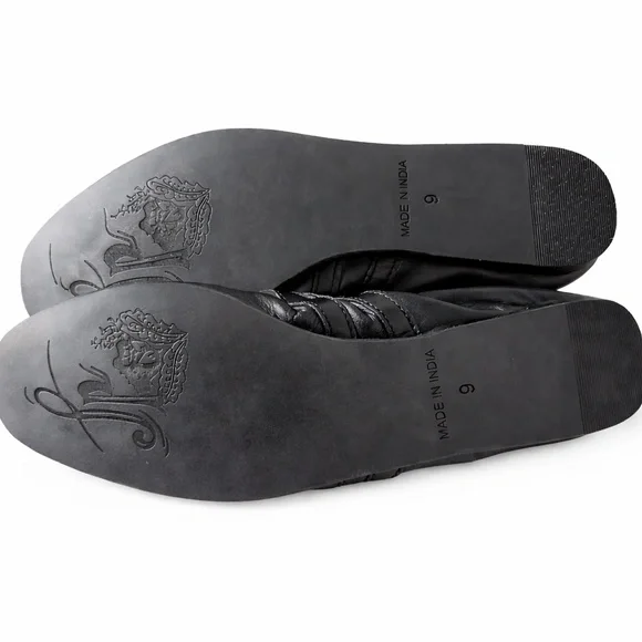 Free People Black Leather Double Strap Ballet Flats Size 9 Square Toe Mary Jane - Picture 3 of 8